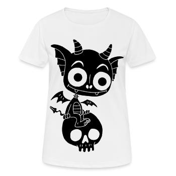 Petit démon noir se repose - T-shirt respirant Femme - blanc - Devant - AI Model Female 172 dark (172cm)