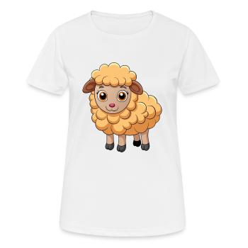 Schaf Niedliche Maskottchen Zeichentrickfigur Kawaii - Frauen T-Shirt atmungsaktiv - Weiß - Vorne - AI Model Female 172 dark (172cm)