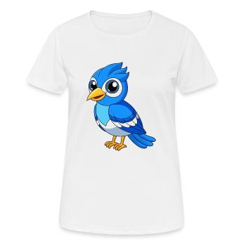 Blue Jay Niedliche Maskottchen Zeichentrickfigur Kawaii - Frauen T-Shirt atmungsaktiv - Weiß - Vorne - AI Model Female 172 dark (172cm)