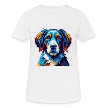 Auvergne Pointing Dog Breed Cartoon Kawaii - Women's Breathable T-Shirt - white - Front - AI Model Female 172 dark (172cm)