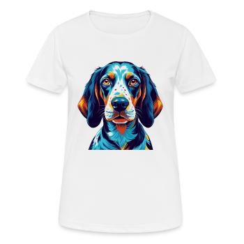 Bluetick Coonhound Hunderasse Karikatur Kawaii - Frauen T-Shirt atmungsaktiv - Weiß - Vorne - AI Model Female 172 dark (172cm)