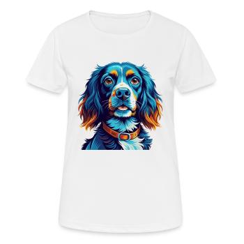 Blue Picardy Spaniel Dog Breed Cartoon Kawaii - Women's Breathable T-Shirt - white - Front - AI Model Female 172 dark (172cm)