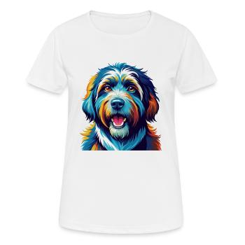 Katalanische Schäferhundrasse Bunte Karikatur Kawaii - Frauen T-Shirt atmungsaktiv - Weiß - Vorne - AI Model Female 172 dark (172cm)