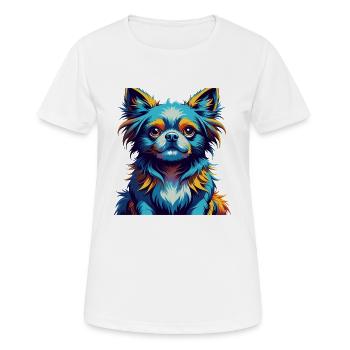 Chinese Imperial Dog Breed Colorful Cartoon Kawaii - Women's Breathable T-Shirt - white - Front - AI Model Female 172 dark (172cm)