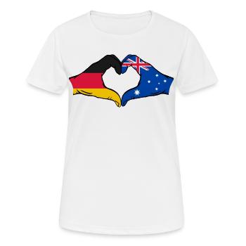 Allemagne Australie Drapeau Coeur Forme De Coeur - T-shirt respirant Femme - blanc - Devant - AI Model Female 172 dark (172cm)