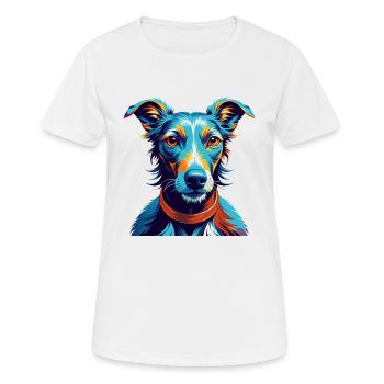 Lurcher Hunderasse Bunte Karikatur Kawaii - Frauen T-Shirt atmungsaktiv - Weiß - Vorne - AI Model Female 172 dark (172cm)