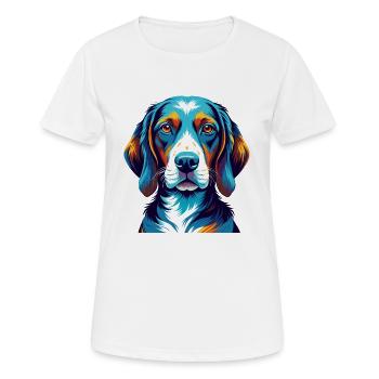 Französischer dreifarbiger Jagdhund, Hunderasse Cartoon Kawaii - Frauen T-Shirt atmungsaktiv - Weiß - Vorne - AI Model Female 172 dark (172cm)