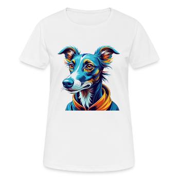 lévrier chien race dessin animé coloré kawaii - T-shirt respirant Femme - blanc - Devant - AI Model Female 172 dark (172cm)