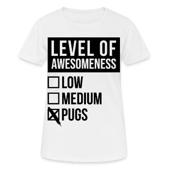 Mops - Frauen T-Shirt atmungsaktiv - Weiß - Vorne - AI Model Female 172 dark (172cm)
