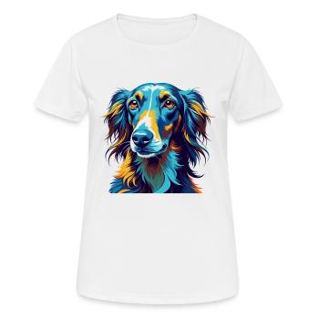 Old Croatian Sighthound Dog Breed Cartoon Kawaii - Women's Breathable T-Shirt - white - Front - AI Model Female 172 dark (172cm)