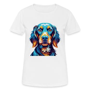 Polnische Jagdhunderasse Bunte Karikatur Kawaii - Frauen T-Shirt atmungsaktiv - Weiß - Vorne - AI Model Female 172 dark (172cm)