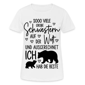 Mädchen Schwestern Bären Beste große Schwester - Frauen T-Shirt atmungsaktiv - Weiß - Vorne - AI Model Female 172 dark (172cm)
