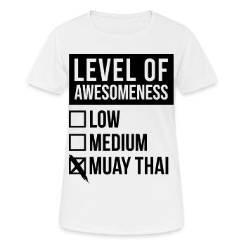 Muay Thai - Women's Breathable T-Shirt - white - Front - AI Model Female 172 dark (172cm)