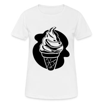 Croquis de crème glacée - T-shirt respirant Femme - blanc - Devant - AI Model Female 172 dark (172cm)