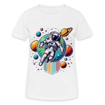 Retro Astronauts Space Planet Design - Women's Breathable T-Shirt - white - Front - AI Model Female 172 dark (172cm)
