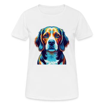 Beagle Harrier Chien Race Coloré Dessin animé Kawaii - T-shirt respirant Femme - blanc - Devant - AI Model Female 172 dark (172cm)