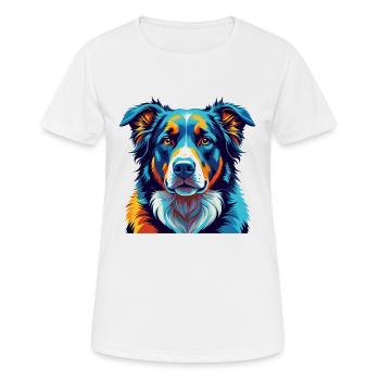Chien de berger d’Asie centrale Race Dessin animé Kawaii - T-shirt respirant Femme - blanc - Devant - AI Model Female 172 dark (172cm)