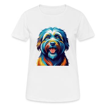 Katalanische Schäferhundrasse Bunte Karikatur Kawaii - Frauen T-Shirt atmungsaktiv - Weiß - Vorne - AI Model Female 172 dark (172cm)