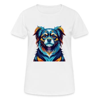Chinese Imperial Dog Breed Colorful Cartoon Kawaii - Women's Breathable T-Shirt - white - Front - AI Model Female 172 dark (172cm)