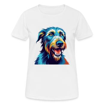 Lévrier irlandais chien race dessin animé coloré Kawaii - T-shirt respirant Femme - blanc - Devant - AI Model Female 172 dark (172cm)