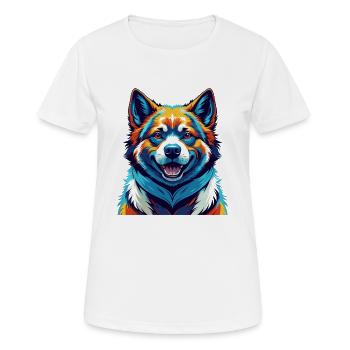 American Akita Dog Breed Colorful Cartoon Kawaii - Women's Breathable T-Shirt - white - Front - AI Model Female 172 dark (172cm)