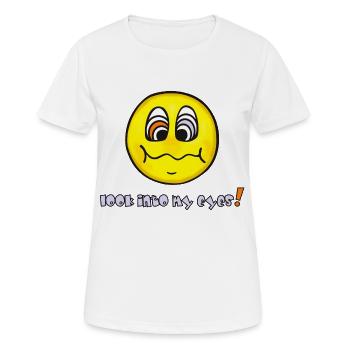 Hypnose - Visage Jaune - Émoticône Drôle - T-shirt respirant Femme - blanc - Devant - AI Model Female 172 dark (172cm)