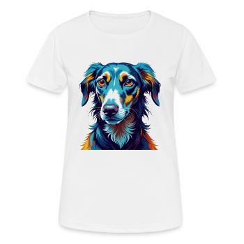 Old Croatian Sighthound Dog Breed Cartoon Kawaii - Women's Breathable T-Shirt - white - Front - AI Model Female 172 dark (172cm)