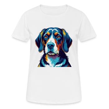 Serbische dreifarbige Hunderasse Karikatur Kawaii - Frauen T-Shirt atmungsaktiv - Weiß - Vorne - AI Model Female 172 dark (172cm)