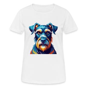 Standard Schnauzer Hunderasse Cartoon Kawaii - Frauen T-Shirt atmungsaktiv - Weiß - Vorne - AI Model Female 172 dark (172cm)