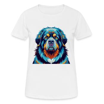 Tibetische Dogge Hunderasse Bunte Karikatur Kawaii - Frauen T-Shirt atmungsaktiv - Weiß - Vorne - AI Model Female 172 dark (172cm)