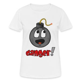 Danger Visage Explosif - Émoticône Drôle - T-shirt respirant Femme - blanc - Devant - AI Model Female 172 dark (172cm)