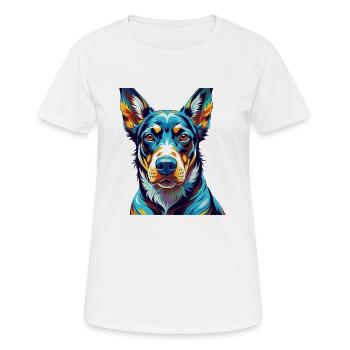 Russischer Harlekin Hund Hunderasse Karikatur Kawaii - Frauen T-Shirt atmungsaktiv - Weiß - Vorne - AI Model Female 172 dark (172cm)
