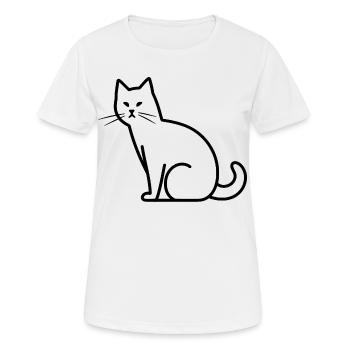 Cat Drawing - Women's Breathable T-Shirt - white - Front - AI Model Female 172 dark (172cm)