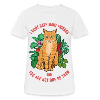 Chat pas sympathique - T-shirt respirant Femme - blanc - Devant - AI Model Female 172 dark (172cm)