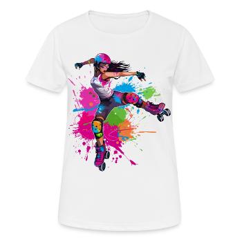 Roller Skater Girl - Women's Breathable T-Shirt - white - Front - AI Model Female 172 dark (172cm)