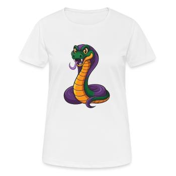 Cobra Lustige Kawaii Cartoon Figur Clipart - Frauen T-Shirt atmungsaktiv - Weiß - Vorne - AI Model Female 172 dark (172cm)