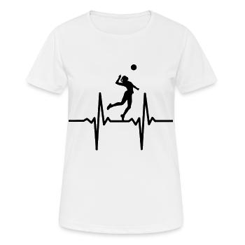 Volleyball Girl Player Funny Heartbeat Line - Women's Breathable T-Shirt - white - Front - AI Model Female 172 dark (172cm)