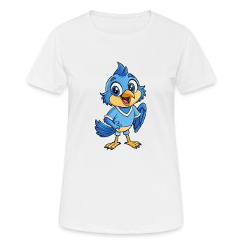 Jay Bird Niedliche Zeichentrickfigur Kawaii Clipart - Frauen T-Shirt atmungsaktiv - Weiß - Vorne - AI Model Female 172 dark (172cm)