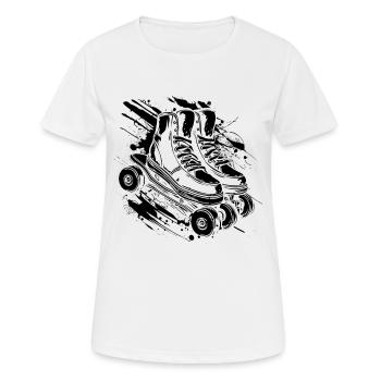 Rollschuhe Streetart - Frauen T-Shirt atmungsaktiv - Weiß - Vorne - AI Model Female 172 dark (172cm)