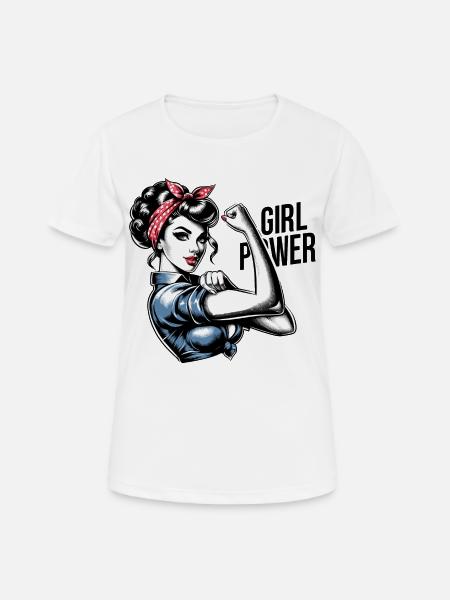 Girl Power Force Femme Rockabilly Cadeau - T-shirt respirant Femme - blanc