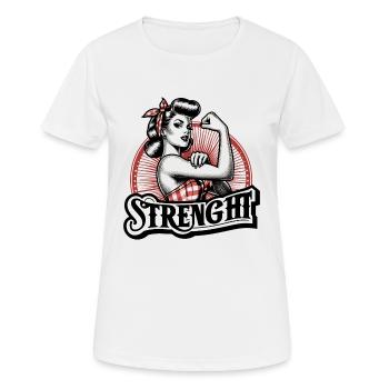 Stärke starke Frau Rockabilly Geschenk - Frauen T-Shirt atmungsaktiv - Weiß - Vorne - AI Model Female 172 dark (172cm)
