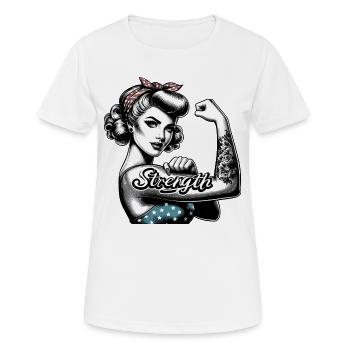 Strength Strong Woman Rockabilly Gift - Women's Breathable T-Shirt - white - Front - AI Model Female 172 dark (172cm)