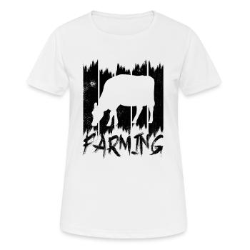 Cattle breeding - Women's Breathable T-Shirt - white - Front - AI Model Female 172 dark (172cm)