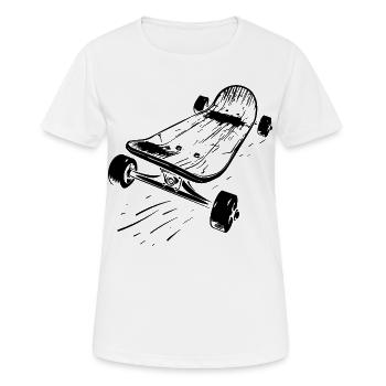 Skateboard - Frauen T-Shirt atmungsaktiv - Weiß - Vorne - AI Model Female 172 dark (172cm)