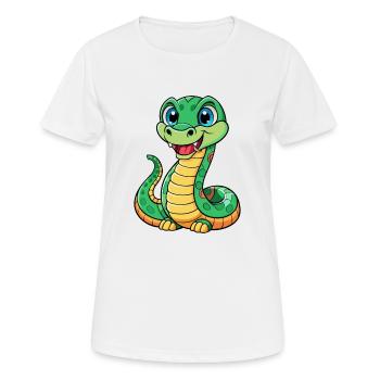Anaconda Niedliche Zeichentrickfigur Kawaii Clipart - Frauen T-Shirt atmungsaktiv - Weiß - Vorne - AI Model Female 172 dark (172cm)