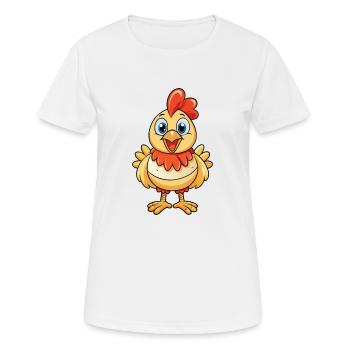 Chicken Cute Cartoon Character Kawaii Clipart - Women's Breathable T-Shirt - white - Front - AI Model Female 172 dark (172cm)