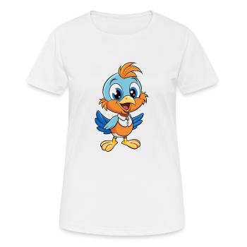 Grive mignon personnage de dessin animé Kawaii Clipart - T-shirt respirant Femme - blanc - Devant - AI Model Female 172 dark (172cm)