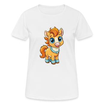 Pony Niedliche Zeichentrickfigur Kawaii Clipart - Frauen T-Shirt atmungsaktiv - Weiß - Vorne - AI Model Female 172 dark (172cm)