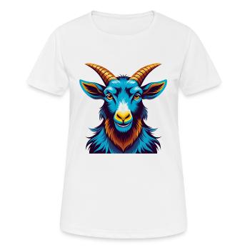 Goat Colorful Kawaii Cartoon Character Clipart - Women's Breathable T-Shirt - white - Front - AI Model Female 172 dark (172cm)