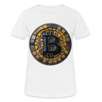 Bitcoin in mosaic style - Women's Breathable T-Shirt - white - Front - AI Model Female 172 dark (172cm)